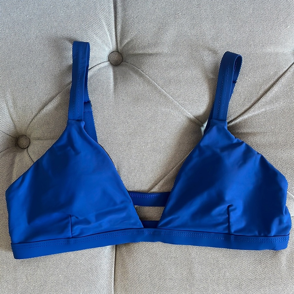 Blue bathing suit top